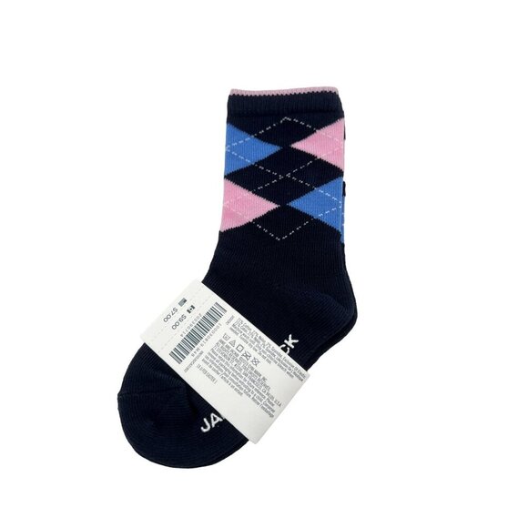 NWT Janie And Jack Argyle Socks Boys Sz 12-24 Months Navy Blue Knit Cotton Blend - Picture 5 of 6